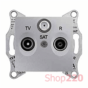 Розетка TV/R/SAT проходная, алюминий, Sedna SDN3501460 Schneider