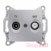 Розетка TV/SAT проходная, алюминий, Sedna SDN3401960 Schneider
