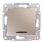 Переключатель одноклавишный с красной инд., титан, Sedna SDN0401168 Schneider