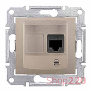 Розетка RJ 45 кат. 5е, экран. STP, титан, Sedna SDN4500168 Schneider