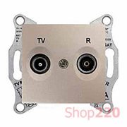 Розетка TV/R проходная, титан, Sedna SDN3301368 Schneider