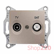 Розетка TV/SAT проходная, титан, Sedna SDN3401968 Schneider