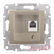 Телефонная розетка RJ-11, титан, Sedna SDN4101168 Schneider