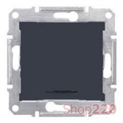 Выключатель 2-х полюсный 1-клавишный с красной индикацией, графит, Sedna SDN0201270 Schneider