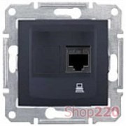 Розетка RJ 45 кат. 5е, экран. STP, графит, Sedna SDN4500170 Schneider