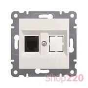 Розетка телефонная RJ-12, кремовый, Lumina-2 WL2321 Hager
