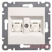 Розетка компьютерная RJ-45 и телефонная RJ-12, кремовый, Lumina-2 WL2321+11014620+11014801 Hager