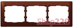 Рамка 3 поста, красное дерево, Galea Life 771983 Legrand