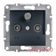 Розетка TV/R/SAT конечная, антрацит, EPH3500171 Asfora Schneider