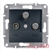 Розетка TV-SAT-SAT конечная, антрацит, EPH3600171 Asfora Schneider