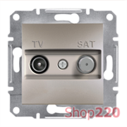 Розетка ТВ-SAT конечная, бронза, EPH3400169 Asfora Schneider