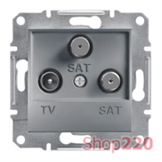 Розетка TV-SAT-SAT конечная, сталь, EPH3600162 Asfora Schneider