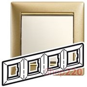Рамка 4 поста, матовое золото, 770304 Legrand Valena