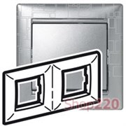 Рамка 2 поста, алюминий модерн, 770342 Legrand Valena