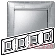 Рамка 4 поста, алюминий модерн, 770344 Legrand Valena