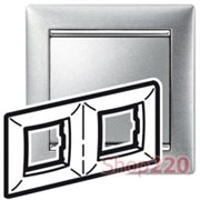 Рамка 2 поста, алюминий матовый, 770332 Legrand Valena