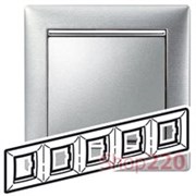 Рамка 5 постов, алюминий матовый, 770335 Legrand Valena