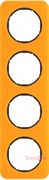 Рамка 4 поста, оранжевый прозрачный/черный, акрил, R.1 Berker