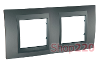 РАМКА 2 ПОСТА, ГРАФИТ, UNICA MGU6.004.12 SCHNEIDER
