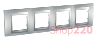 РАМКА 4 ПОСТА, АЛЮМИНИЙ, UNICA MGU6.008.30 SCHNEIDER