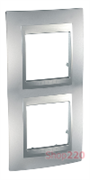 РАМКА 2 ПОСТА ВЕРТИКАЛЬНАЯ, АЛЮМИНИЙ, UNICA MGU6.004V.30 SCHNEIDER