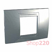 Рамка 2-мод., серебро MGU4.102.60 Schneider Unica