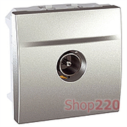 Мех. розетки ТВ проходной, штырьковий разъём, алюминий, MGU3.463.30 Schneider Unica