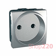 Розетка без заземления с защитными шторками, алюминий, MGU3.033.30 Schneider Unica