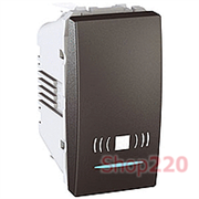 Мех. кнопки 1 мод. "Звонок" с подсветкой, графит, MGU3.106.12CN Schneider Unica