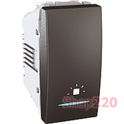 Мех. кнопки 1 мод. "Свет" с подсветкой, графит, MGU3.106.12LN Schneider Unica