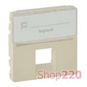 Лицевая панель RJ11/RJ45 с текстом, слоновая кость, Valena 755471 Legrand