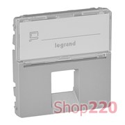 Лицевая панель RJ11/RJ45 с текстом, алюминий, Valena 755472 Legrand