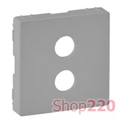 Лицевая панель аудио розетки Banana, алюминий, Valena 755282 Legrand