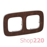 Рамка 2 поста, кожа, Valena 754452 Legrand