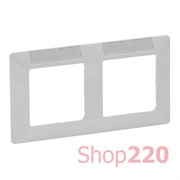 Рамка 2 поста, с полем для надписи белый, Valena 754012 Legrand