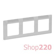 Рамка 3 поста, с полем для надписи белый, Valena 754013 Legrand