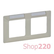 Рамка 2 поста, с полем для надписи слоновая кость, Valena 754052 Legrand