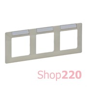 Рамка 3 поста, с полем для надписи слоновая кость, Valena 754053 Legrand