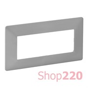 Рамка 5 модулей для изделий Mosaic алюминий, Valena 754136 Legrand