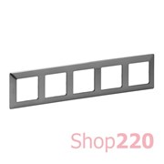 Рамка 5 постов, сталь, Valena 754155 Legrand
