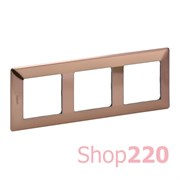 Рамка 3 поста, медь, Valena 754163 Legrand