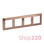 Рамка 4 поста, медь, Valena 754164 Legrand