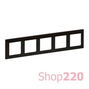 Рамка 5 постов, темное дерево, Valena 754175 Legrand