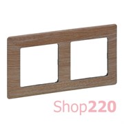 Рамка 2 поста, светлое дерево, Valena 754182 Legrand