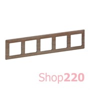 Рамка 5 постов, светлое дерево, Valena 754185 Legrand