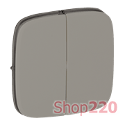 Клавиша выключателя двухклавишного, алюминий, Valena 755027 Legrand