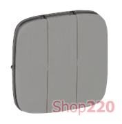 Клавиша выключателя трехклавишного, алюминий, Valena 755037 Legrand