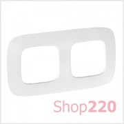 Рамка 2 поста, тиснение белый, Valena 754372 Legrand