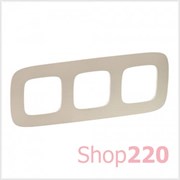 Рамка 3 поста, тиснение бежевый, Valena 754383 Legrand