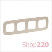 Рамка 4 поста, тиснение бежевый, Valena 754384 Legrand